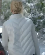 Nicole Kidman A Family Affair 2024 White Puffer Jacket back