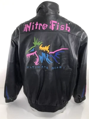 Nitro Fish Bomber Leather Jacket back