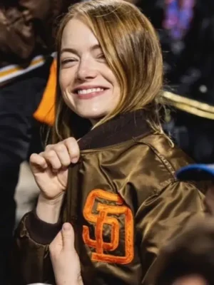 San Diego Padres Emma Stone Jacket side pose model