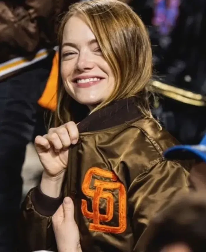 San Diego Padres Emma Stone Jacket side pose model