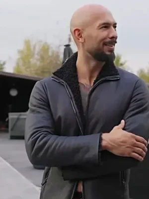 Top G Andrew Tate Black Shearling Leather Jacket