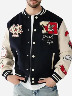 True Religion Varsity Black Jacket front
