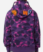 BAPE Purple Camo Shark Hoodie back