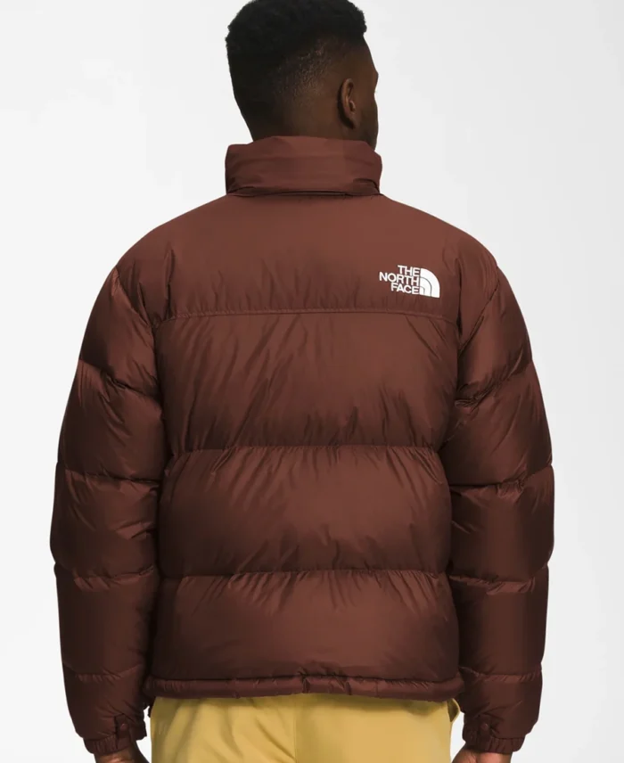 Brown North Face Puffer Jacket back