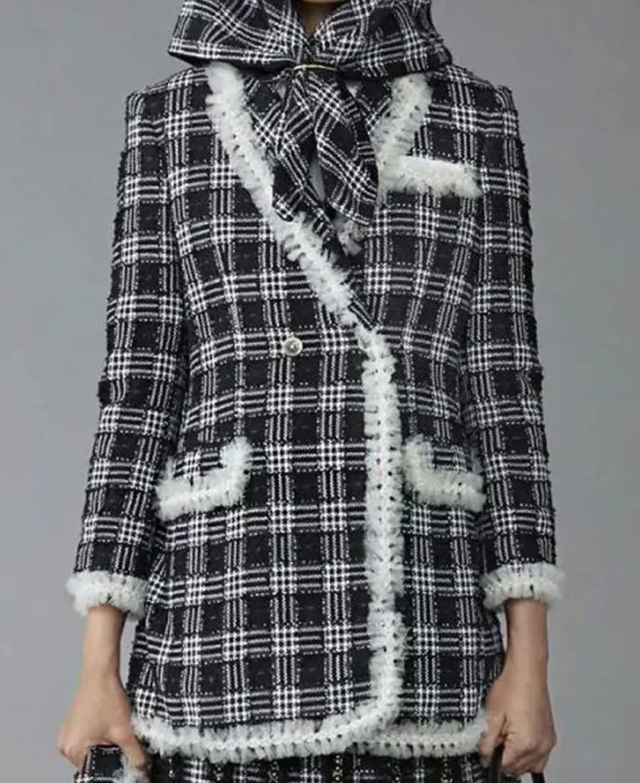 Emily In Paris S04 Emily Cooper Plaid Coat front