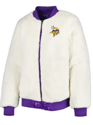 Gideon Minnesota Vikings Sherpa Bomber Jacket front