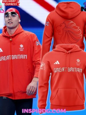 Great Britain Lion Olympic Paris 2024 Red Hoodie