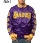 LA Lakers Champs 17 Patches Satin Jacket