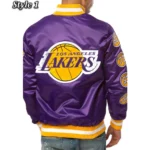 LA Lakers Champs 17 Patches Satin Jacket Sale