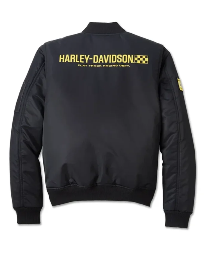 Men's At the Crank Bomber Jacket - Harley Black back