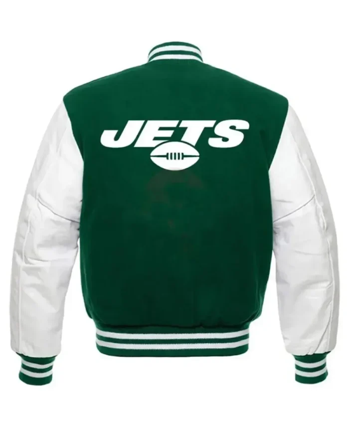 New York Jets Starter Letterman Varsity Jacket back