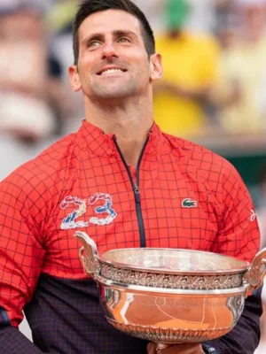 Novak Djokovic 23 Jacket pose