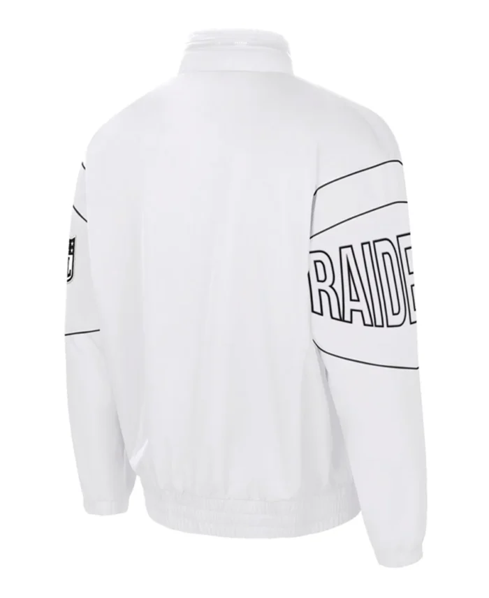 Raiders Al Davis Gust Oxford White Jacket back