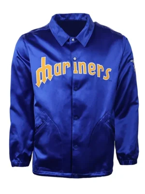 Seattle Mariners 1982 Blue Satin Windbreaker front