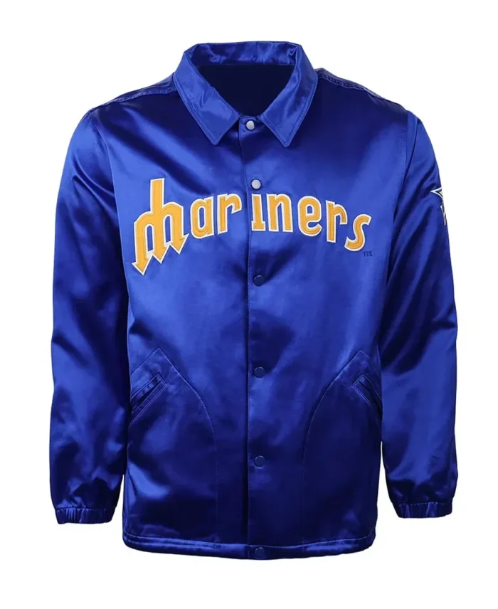 Seattle Mariners 1982 Blue Satin Windbreaker front