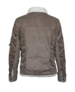 The Mother Jennifer Lopez Brown Shearling Jacket back