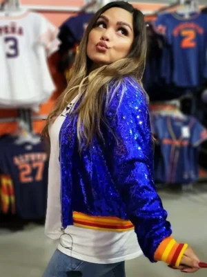 astros sequin jacket side pose