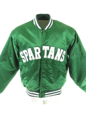 70’s Michigan State Spartans Green Jacket front