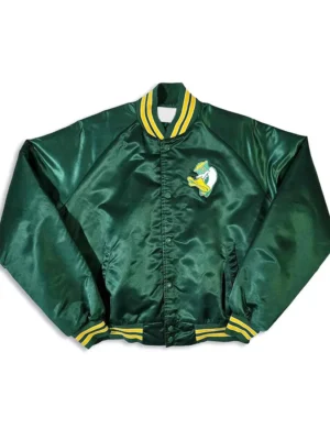 80’s Oregon Ducks Green Bomber Jacket front