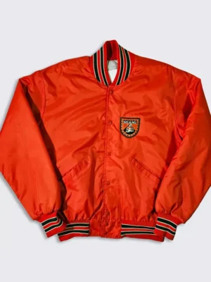 90’s Miami Hurricanes Delong Bomber Jacket front