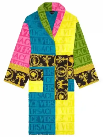Ari Haley Rich in Color Versace Bath Robe front
