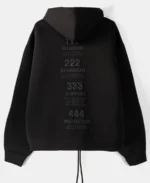 Bershka Zip-Up Slogan Black Hoodie back