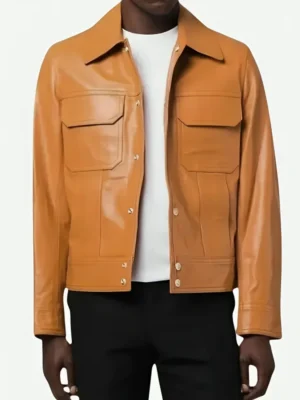 Emily In Paris S03 Lucas Bravo Leather Jacket front