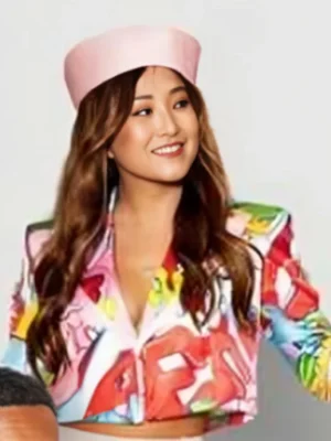 Emily in Paris S04 Ashley Park Graffiti Spencer Jacket front pose