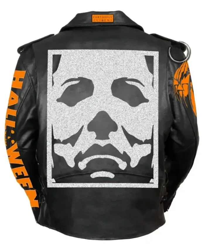 Halloween Biker Black Jacket back