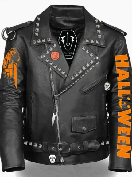 Halloween Biker Black Jacket front