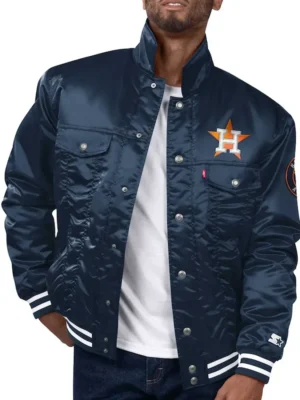 Houston Astros Navy Silver Tab Trucker Jacket