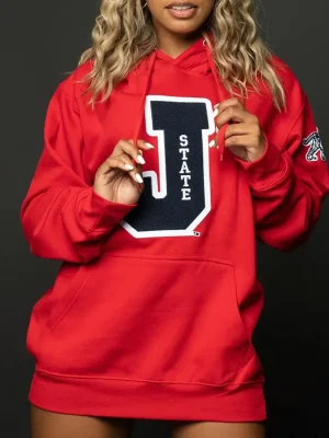 Jackson State Tigers Letterman Pullover Hoodie front