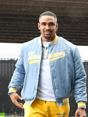 Jalen Hurts Ice Cream Baseball Jacket front