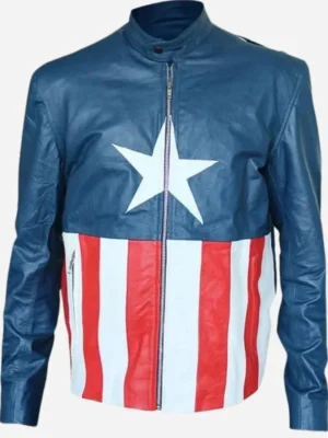 Jon Bon Jovi Captain America Leather Jacket front