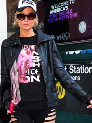 Paris Hilton Infinite Icon Leather Jacket front
