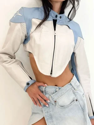 Sabrina Carpenter Tour Coachella 2024 Leather Jacket front