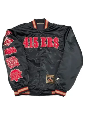 San Francisco 415ers Black Satin Jacket front