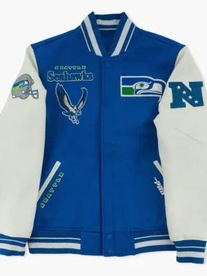 Seattle Seahawks Ultimate Throwback Varsity Jacket front