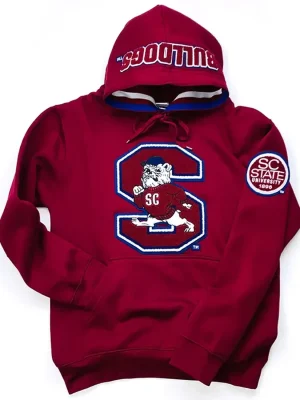 South Carolina State University Letterman Maroon Hoodie front