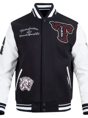 Texas Southern Tigers Black and White Varsity Full-zip Jacket