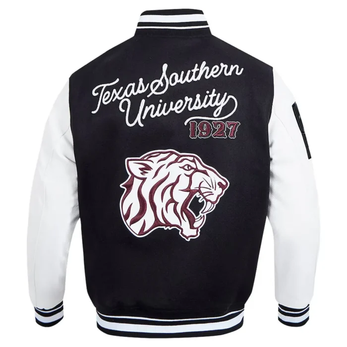 Texas Southern Tigers Black and White Varsity Full-zip Jacket Sale