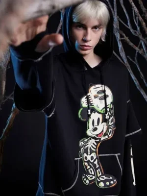 Disney Halloween Mickey Mouse Skeleton Twofer Hoodie  front