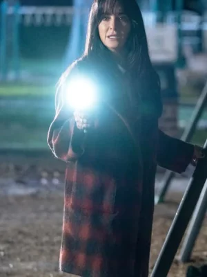 Halloween Kills Lindsey Long Plaid Coat front
