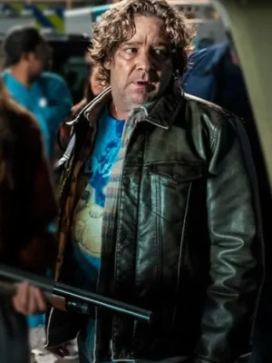 Lonnie Elam Halloween Kills Leather Black Jacket front