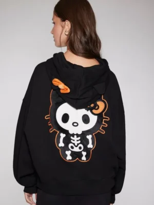 Skeleton Hello Kitty Halloween Hoodie back