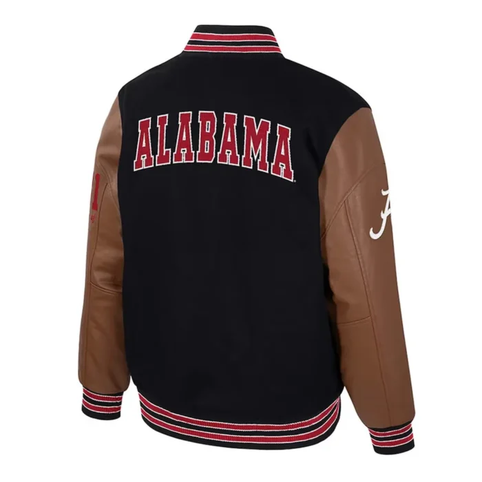 Alabama Crimson Tide Navy and Brown Letterman Jacket Sale