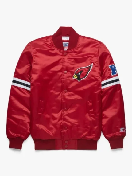 Arizona Cardinals Starter Red Satin Bomber Jacket