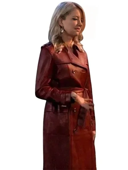 General Hospital Nina Reeves Maroon Leather Coat