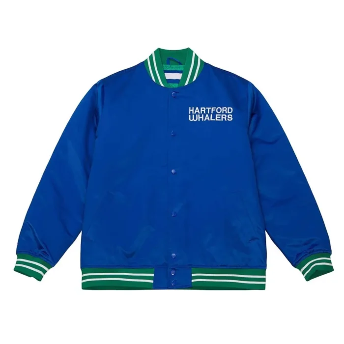 Hartford Whalers Heavyweight Royal Satin Jacket