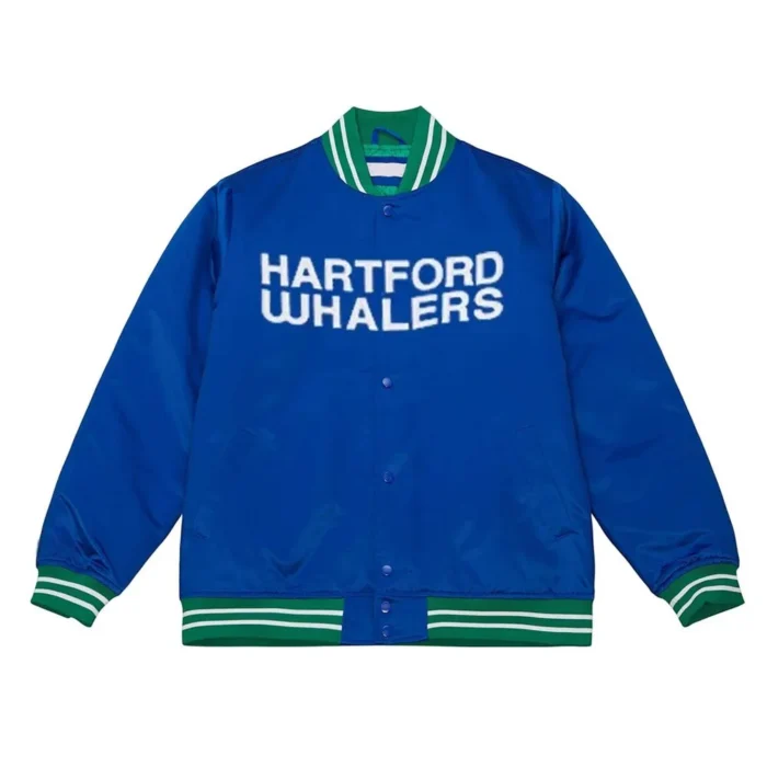 Hartford Whalers Lightweight Blue Satin Jacket